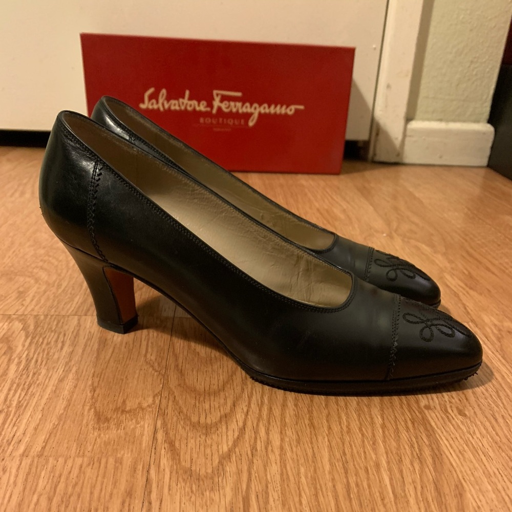 Salvatore Ferragamo Classic Embroidered Heels